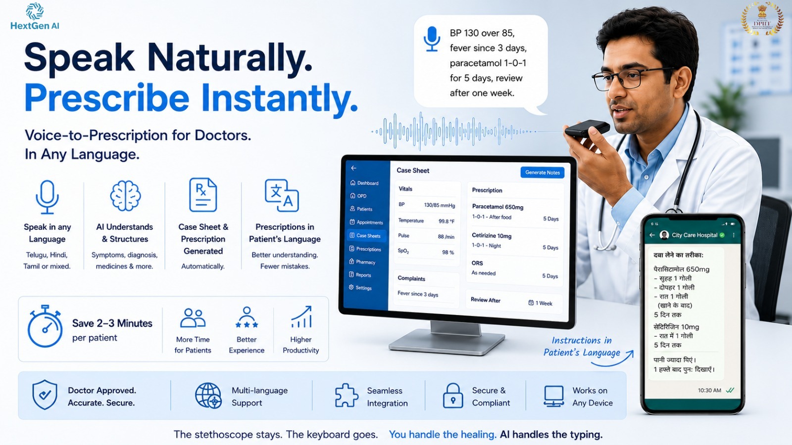 AI Hospital Management Software with Voice-to-Prescription